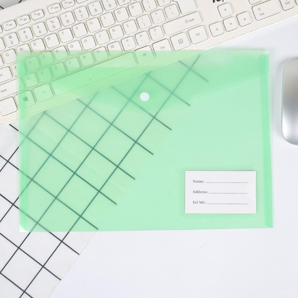 1Pcs with Label Pocket Document Files Folders Clear Envelope Popper Wallets for School Office Home