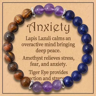 Natural Color Tiger Eye Bracelet Handwoven Beaded Bracelet Obsidian Tiger Eye Bracelet for Men and Women