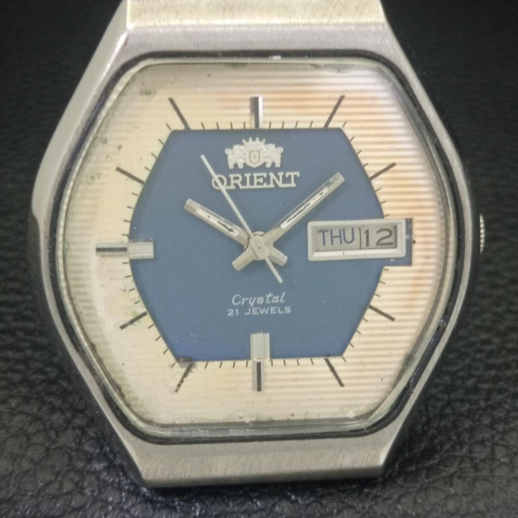 JAPAN VINTAGE ORIENT CRYSTAL AUTOMATIC 46941 MENS ORIGINAL DIAL WATCH a703448-1