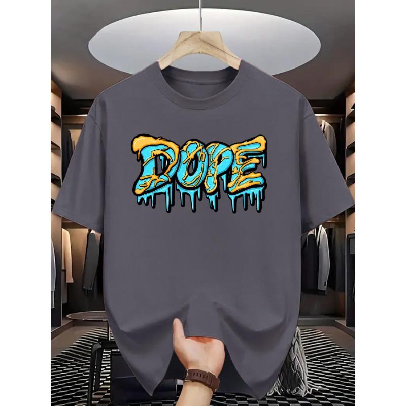 

Летняя мужская футболка из 100% чистого хлопка, повседневная, свободного кроя, оверсайз, модная, креативная, с принтом надписи DOPE, с круглым вырезом и короткими рукавами 3XL