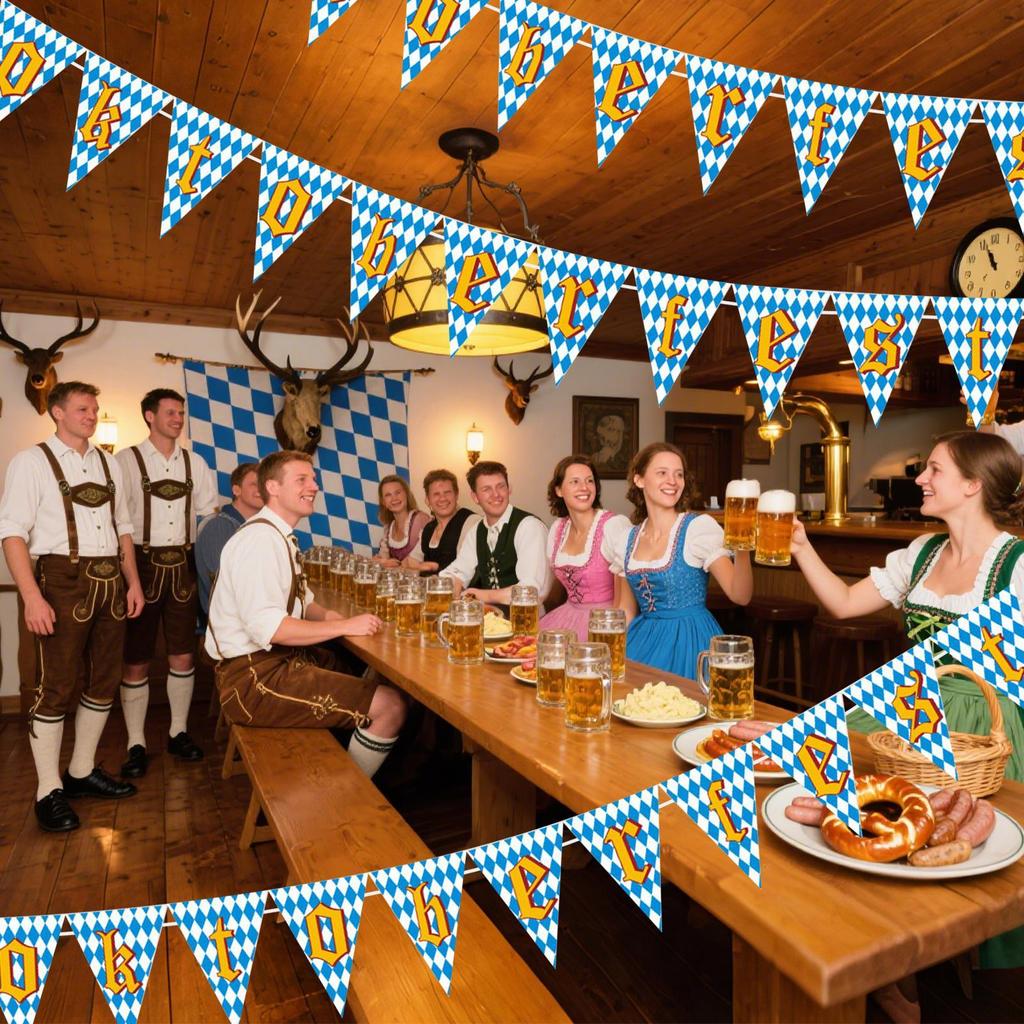 Oktoberfest Banner Bierfest Girlande Wimpelkette Germany Munich Oktoberfest Party Decoration Bunting Flag for Beer Festival