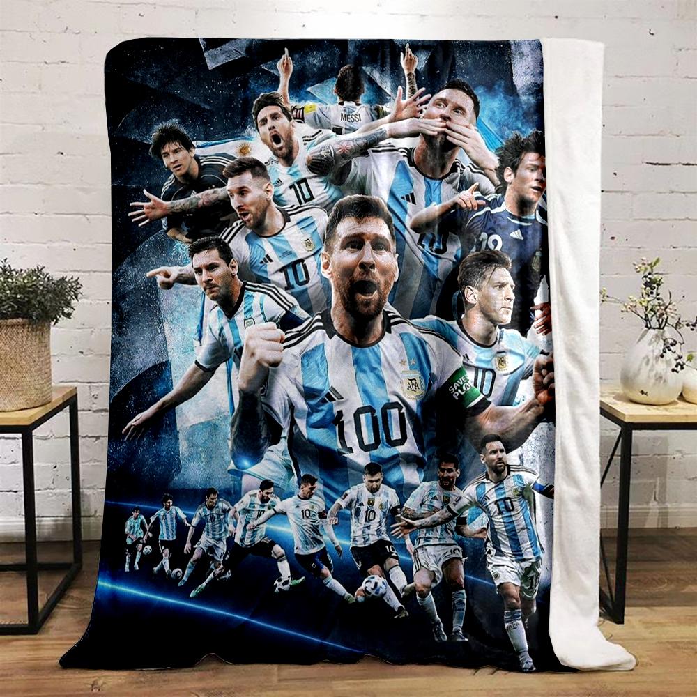Argentina Soccer Legend Collage Blanket Design, Flannel blanket for bedroom, living room, sofa, and nap sofas.
