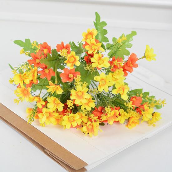 28-Köpfige Künstliche Blumen für den Außenbereich UV-beständige Kunstseide Wildblumen mit Stiel Fake Blumengesteck für Pflanzgefäß Hängekorb Veranda Terrasse