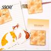 Clear Print Stick Notes Note Pads, Funny Toast Bread Cookie Cheese Design Cute Notepad, 30 Fun Office Supplies Sheets/Pad Self Memo Pad for