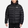 Air Jordan Solid Zip-Up Hooded Cotton Jacket Winter Men Outerwear Black DN3402-010
