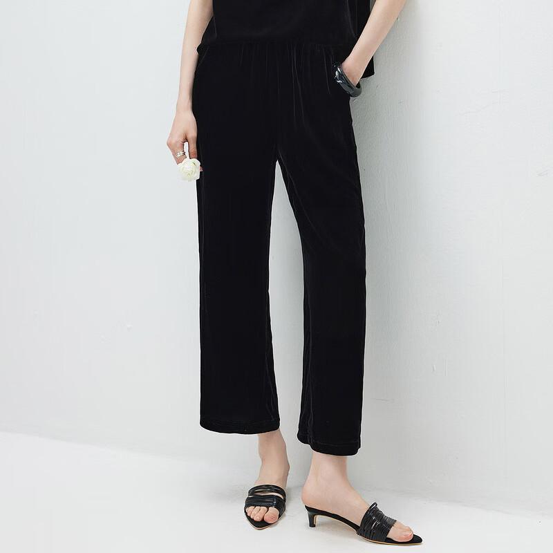 Women's Mulberry Silk Drawstring Straight-Leg Pants