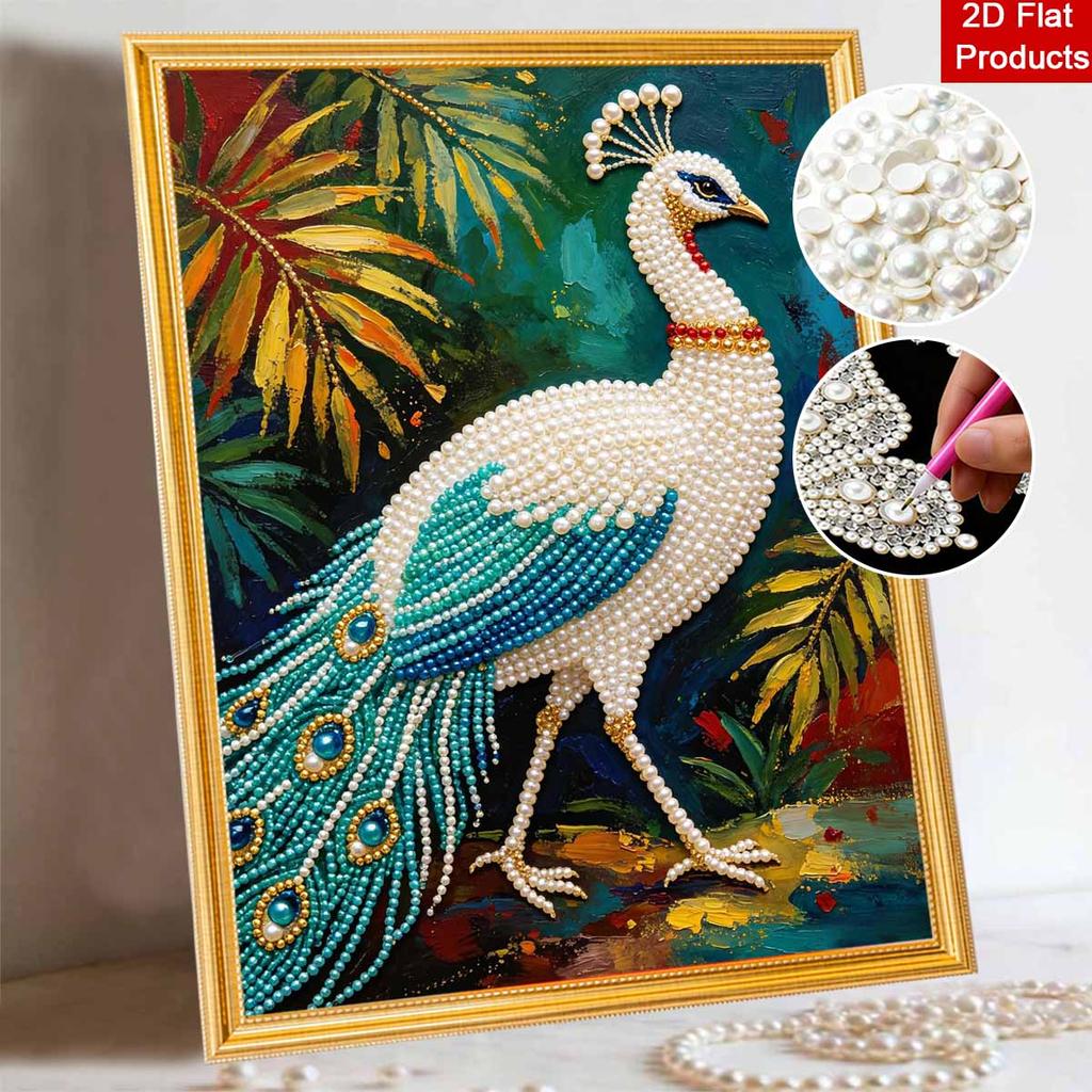 Pearl DIY Art Painting Majestic Peacock Handcrafted Picture Indoor Wall Ornament Relaxing Leisure Hobby Exquisite Home Decoration Gift