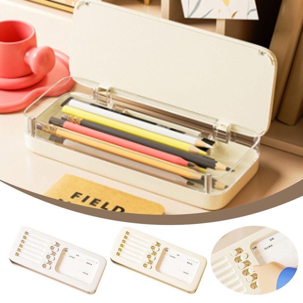 Large Capacity Pencil Case Double Layer Desktop Stationery Organizer Pen Holder  for Students