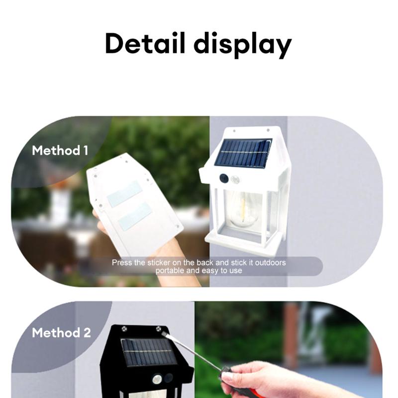 Solar Tungsten Wall Lamp, Courtyard Aisle Induction Night Lamp, Outdoor Waterproof LED Bulb Lamp, Garden Landscape Lighting, Holiday Lighting