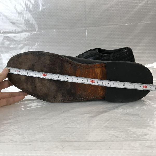 80s-90s/NUNN BUSH/Long Wingtip Leather Shoes/10C/26.5-27.5/Black/Business/USA Vintage(USED)