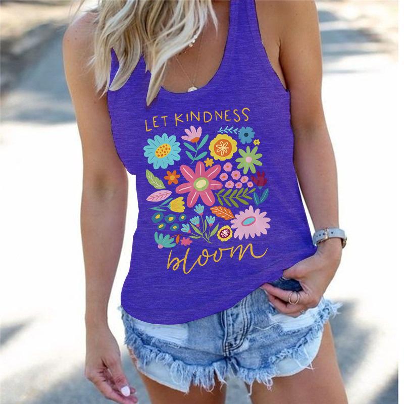 

Ретро дизайн с полевыми цветами, женская тренировочная футболка без рукавов, футболка без рукавов с перекрещенной спиной, жилет без рукавов, футболка для спортивной одежды M