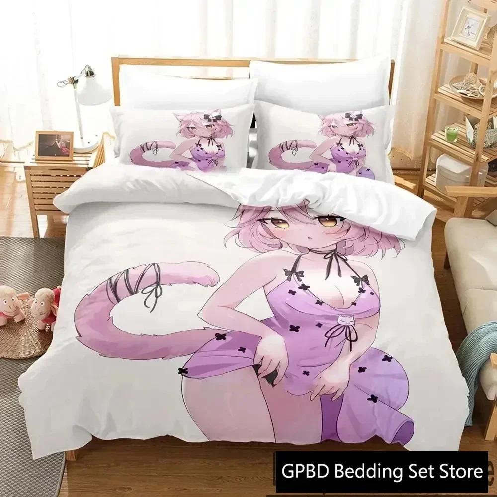 3D Print Anime Nyatasha Nyanners Comfortable Duvet Quilt Cover Pillowcase Bedding Set Children Bedroom Decoration Home Textile