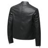 Spring and autumn new men's stand-up neck cardigan new locomotive leather jacket casual leather jacket trendy handsome