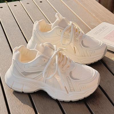 Dad-Schuhe Damen Frühling und Sommer neue atmungsaktive Mesh-Schuhe dicke Sohle Höhenerhöhung mit Rock Sport- und Freizeitschuhe Damen