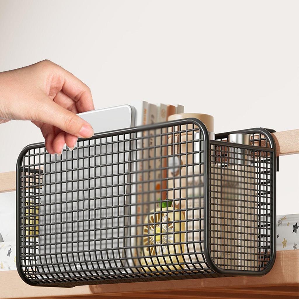 Hanging Storage Basket for Magazine Phone Drinks Bedside Shelf Bedroom Office Large Capacity Easy to Install Multifunction