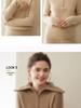 Autumn Winter Ribbed Knitwear: Large Lapel, Solid Color, Loose Half Zip, Thick Cashmere Sweater.