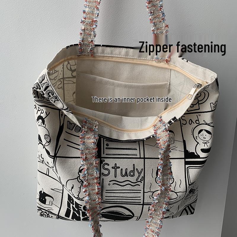Trendy Women's Vintage Print Large Capacity Shoulder Bag 2025