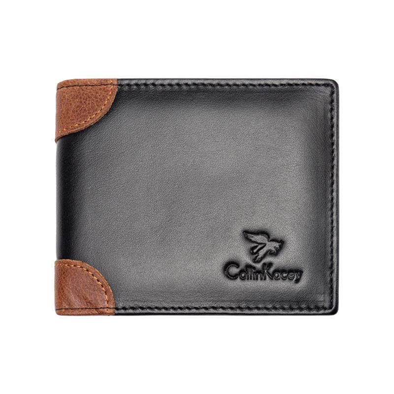 "Men's Casual Cowhide ID & Card Short Wallet"