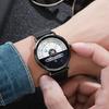 Men Watch Color Matching Half Roulette Date Diaplay Waterproof Clear Print Legible High Accuracy Quartz Movement Quartz Wristwatch