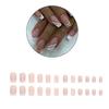 24Pcs Long Press On Nail  Coffin French Fake Nail  Tip Gradient Acrylic Nail  Glossy False Nail  for Women Girls
