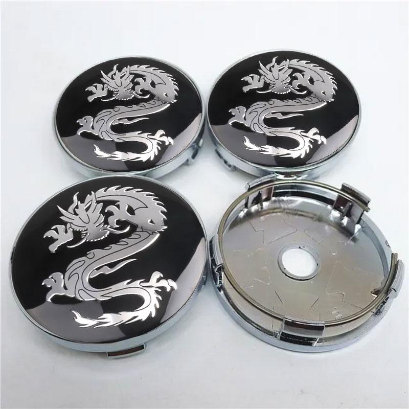 4 Stück Universelle 60mm Drachenemblem Auto Radnabenkappen Radkappen Abzeichen Für Mercedes Benz BMW Lexus Mazda Tesla Ford Chevrolet
