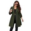 Autumn Women's Temperament Simple Wind Suit Collar Medium-length Solid Color Plus Size Jacket