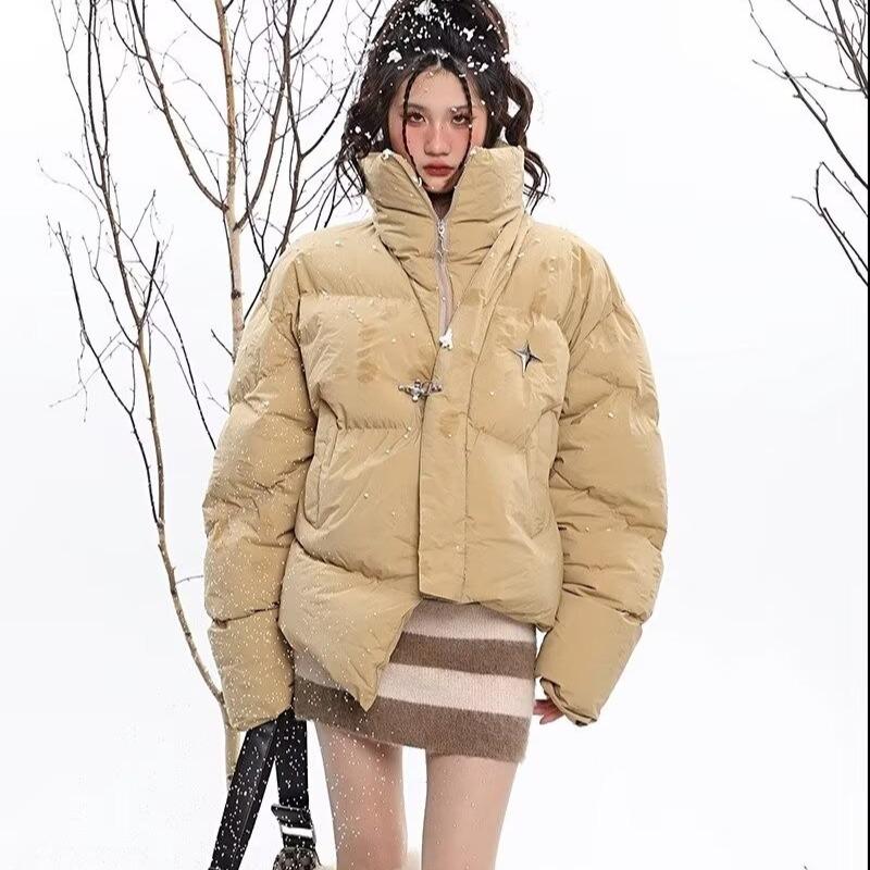 

Korean Fashion: Trendy Cute Warm Short Cotton Coat 4XL кофейный
