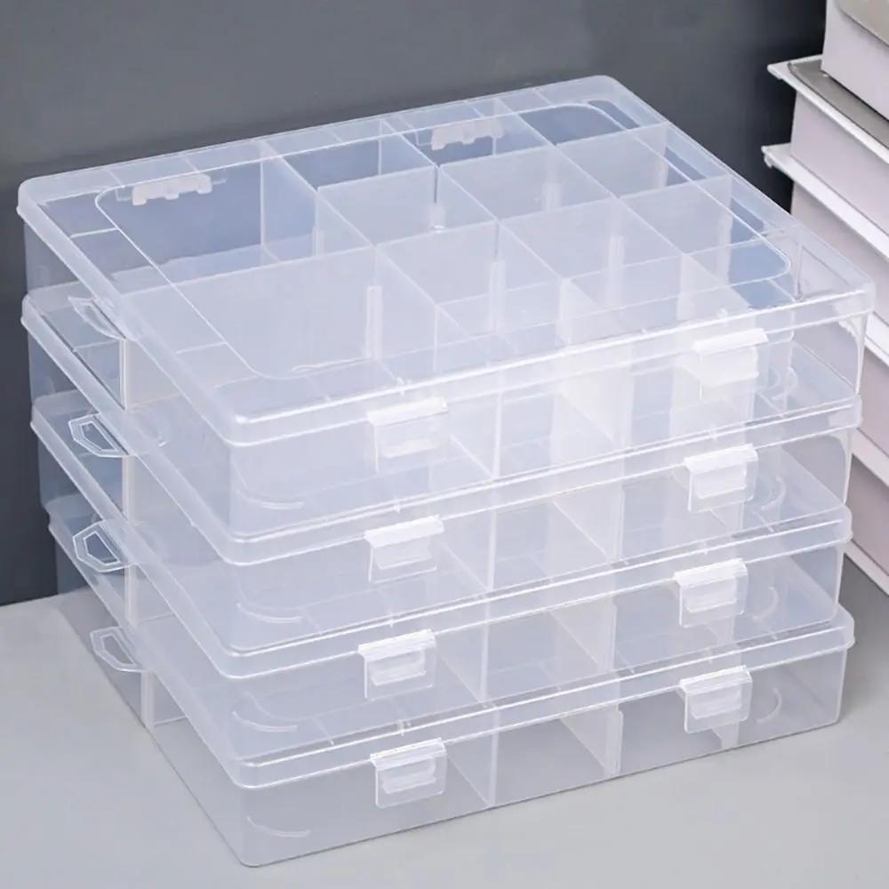 1Pcs Transparent Plastic Storage Box Adjustable Display Case Container Box Jewelry Button Hardware Tool Storage 14 Grids
