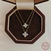 925 Sterling Silver Shining CZ Flower Pendant Necklace Gold Plated Link Chain Choker for Women Girls Fashion Jewelry Gifts