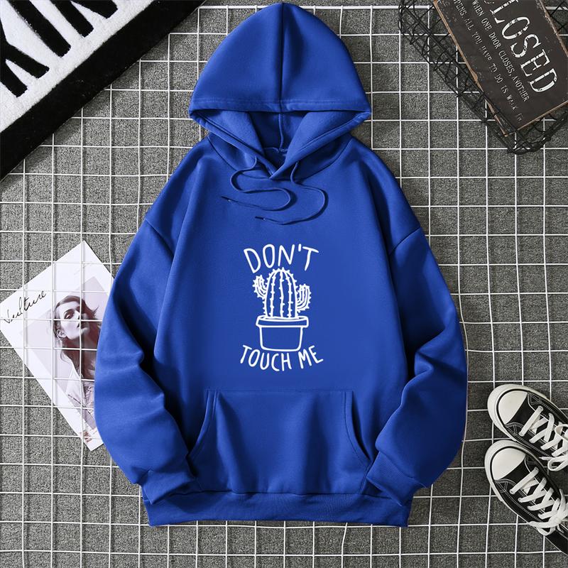 Creativity DON T TOUCH ME Hoodies Women Street Style Hoody Autumn Loose Fleece Clothing Comfortable Pullover Sweatshirt