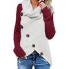Casual Solid Knit Sweater Ladies V Neck Crew Neck Warm Daily Long Sleeve Blouse