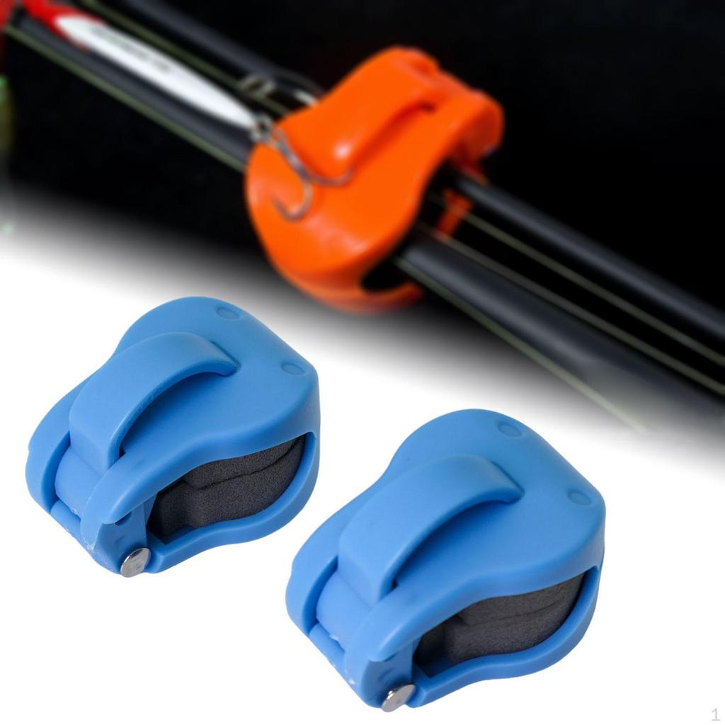 2 Fishing Rod Holder Clips, Straps, Non-Slip Grip, Multifunctional Fixed Ball for