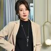 Fashion Woolen Sweater Chain Jewelry With Crystal Tulip Pendant For Womens Casual Style