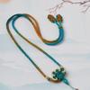 High-Quality Handmade Woven Phoenix Tail Knot Pendant Sweater Chain In A Thousand Miles of Rivers and Mountains Color