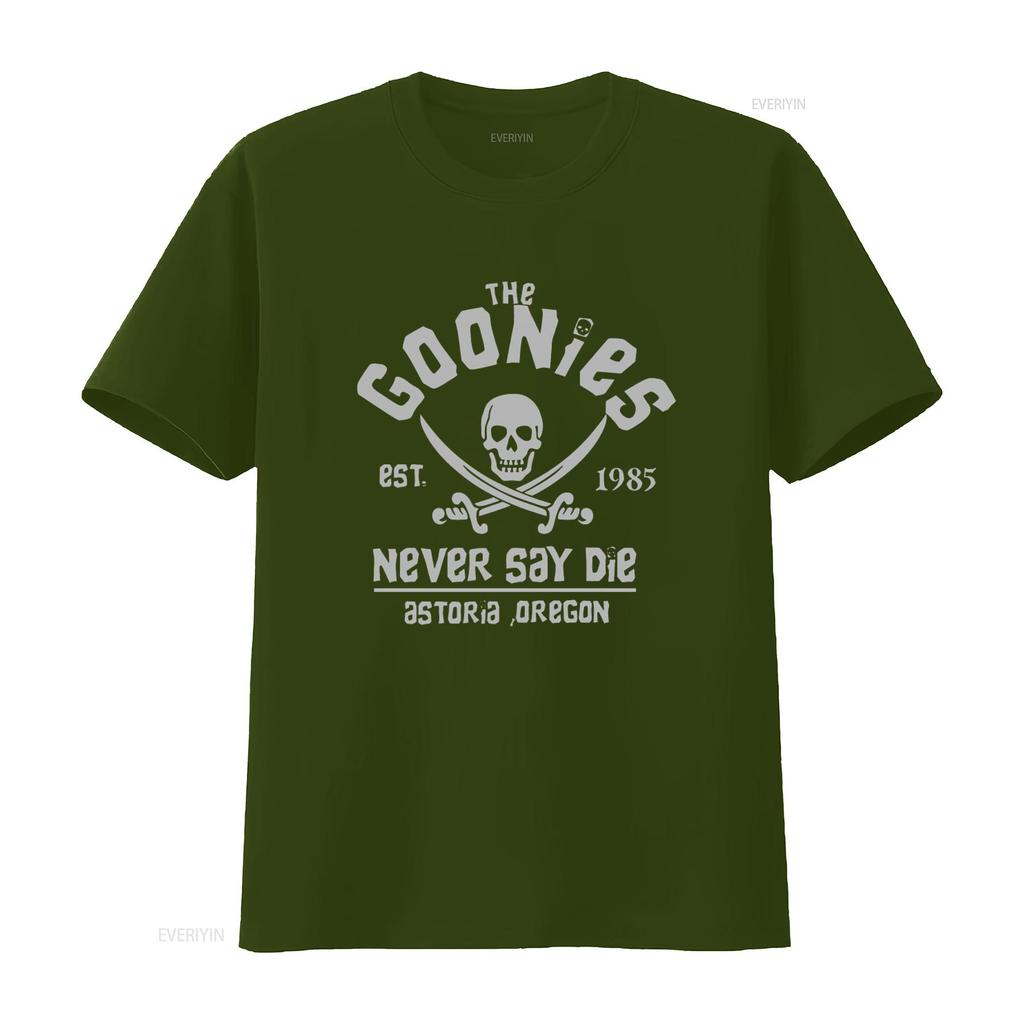The Goonies Never Say Die Skull Retro Movie T Shirt Black Adventure Cult vintage Washed Stylish designer clothes graphic