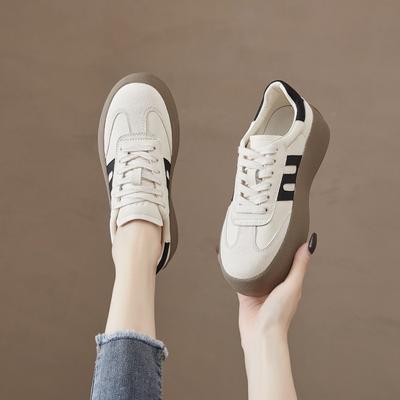 Board Shoes Women's Platform Leather Forrest Gump Shoes Spring and Autumn New Versatile Sports and Leisure Women's Training Shoes