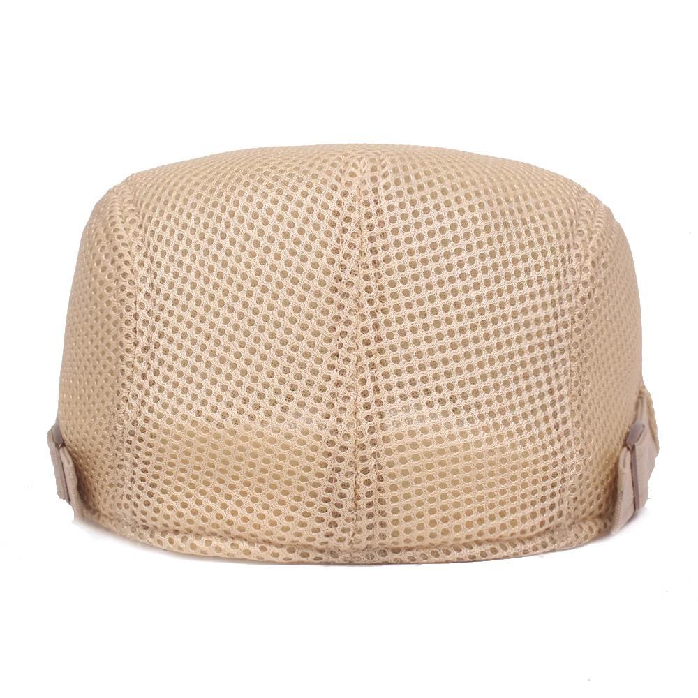 Summer Thin Hat Men's Hollowed Mesh Breathable Forward Hat Light Plate Retro Beret New