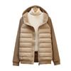 Thin down jacket women's new splicing hooded sweater autumn and winter short down jacket couple trend