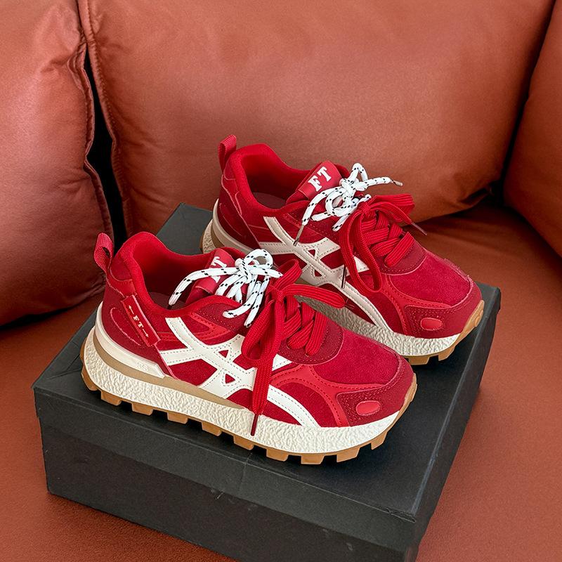 Platform-soled Forrest Gump Shoes In Autumn and Winter 2025 New Versatile Fashion Explosion Lightweight Imitation Leather Casual Sports Shoes Children