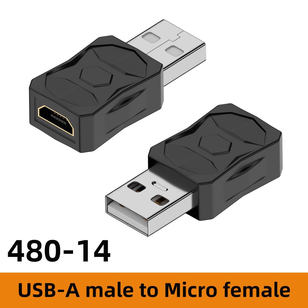 2 Stück USB auf Micro USB Mini USB Adapter Konverter USB Stecker auf Buchse Konverter 480Mbps Anpassbar an verschiedene USB-Serien-Konverter