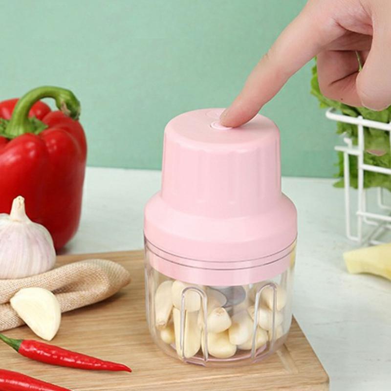 Mini Tritatutto Elettrico per Aglio Ricaricabile USB Tritaverdure Plastica Senza Fili Robot da Cucina per Aglio Cipolle