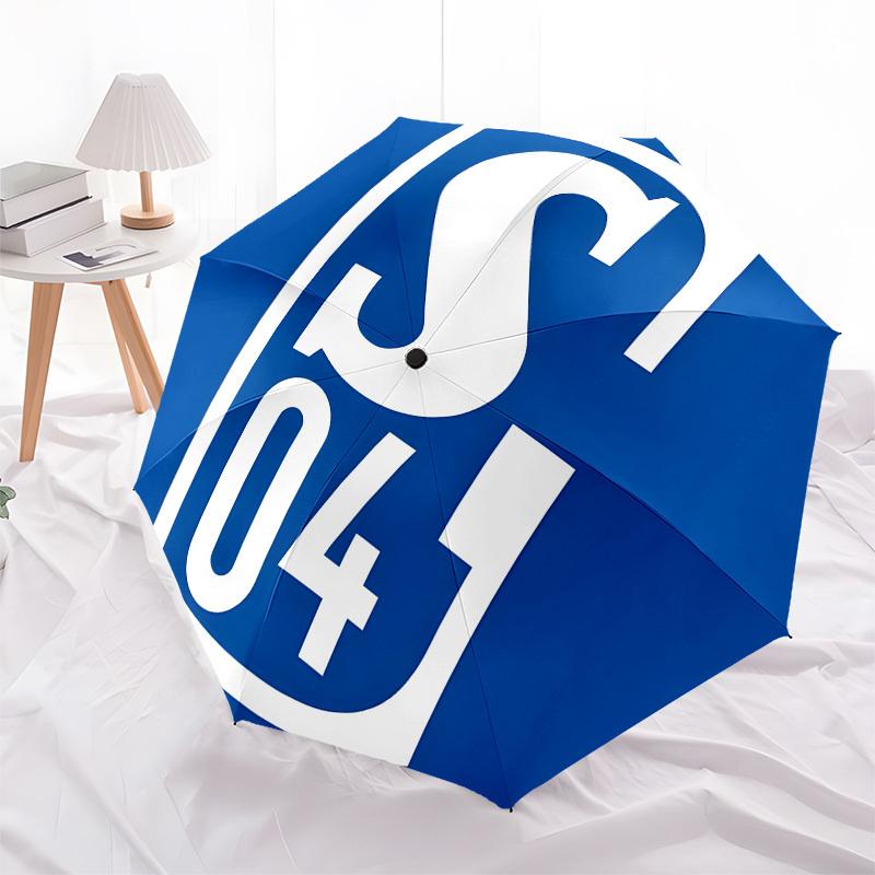 Logo Schalke 04 Automatyczne Otwieranie i Zamykanie, 8-żebrowa Konstrukcja Przenośny Parasol, Odpowiedni dla Mężczyzn i Kobiet na Wszystkie Pory Roku Idealny Prezent dla