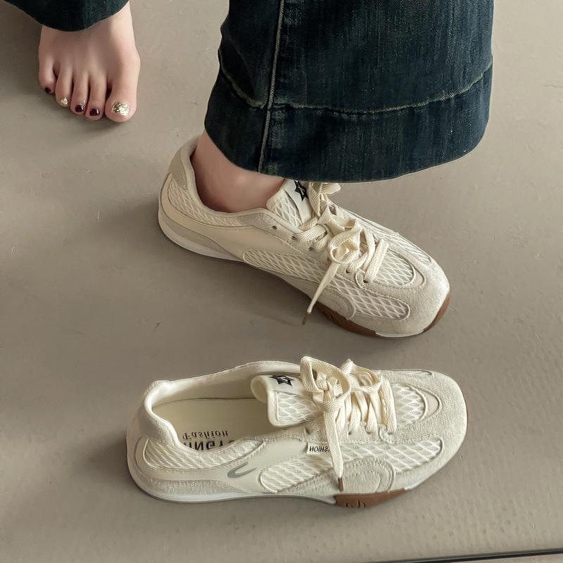 Retro color matching fishing net breathable women's summer fashion casual mesh soft sole sports shoes trend