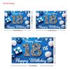 2D Blue & White Balloon Happy 18th Birthday Photography Background Cloth