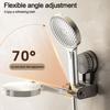 Suction Cup Shower Head Holder Relocatable Adjustable Showerhead Bracket with Hooks Wall Mounted Handheld Sprayer Support
