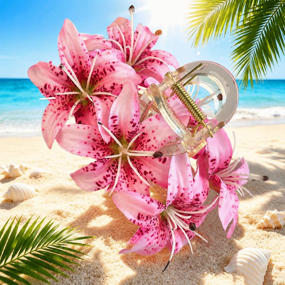 Artificial Floral Hair Claw Floral Hair Clips Versatile Colorful Flower Hairpin  Beach Outfits
