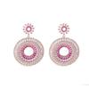 Elegant Blue-Pink Zircon Rainbow Circle Earrings