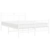 Bed Frame with Headboard and Footboard Metal White 140 X 190 Cm