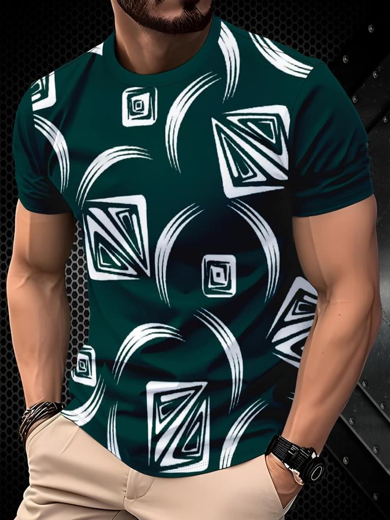 Fashion T-Shirts for Men 3D Print Men's T-Shirts Street Designer Short Sleeved Loose Oversized Tops Tees Daily Casual Sportswear