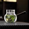 500ml Side Wooden Handle Glass Teapot With Crescent Filter Brewing Green Tea Pot Household Tea Maker Kung Fu Tea Set Teaware